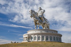 The world's largest equestrian statue. The leader of Mongolia, Genghis Khan.